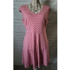 Women's Fuschia Pink & White Dress. Size L.